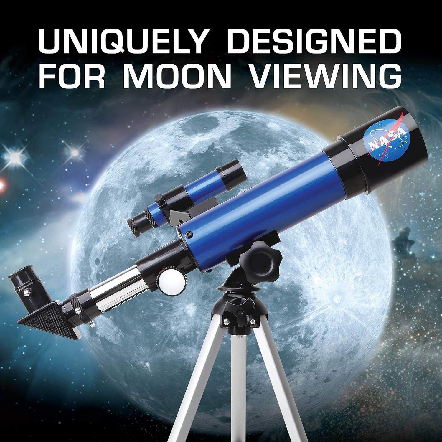 Demonstrates the telescope's specific application for viewing the moon, showing shoppers what the product is designed to observe and reinforcing its astronomical capabilities. Highlights the unique…