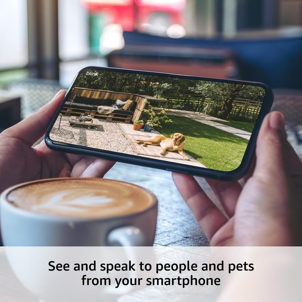 Demonstrates the product's ability to provide live video feed and two-way audio communication, allowing users to monitor and interact with people and pets remotely from their smartphone.