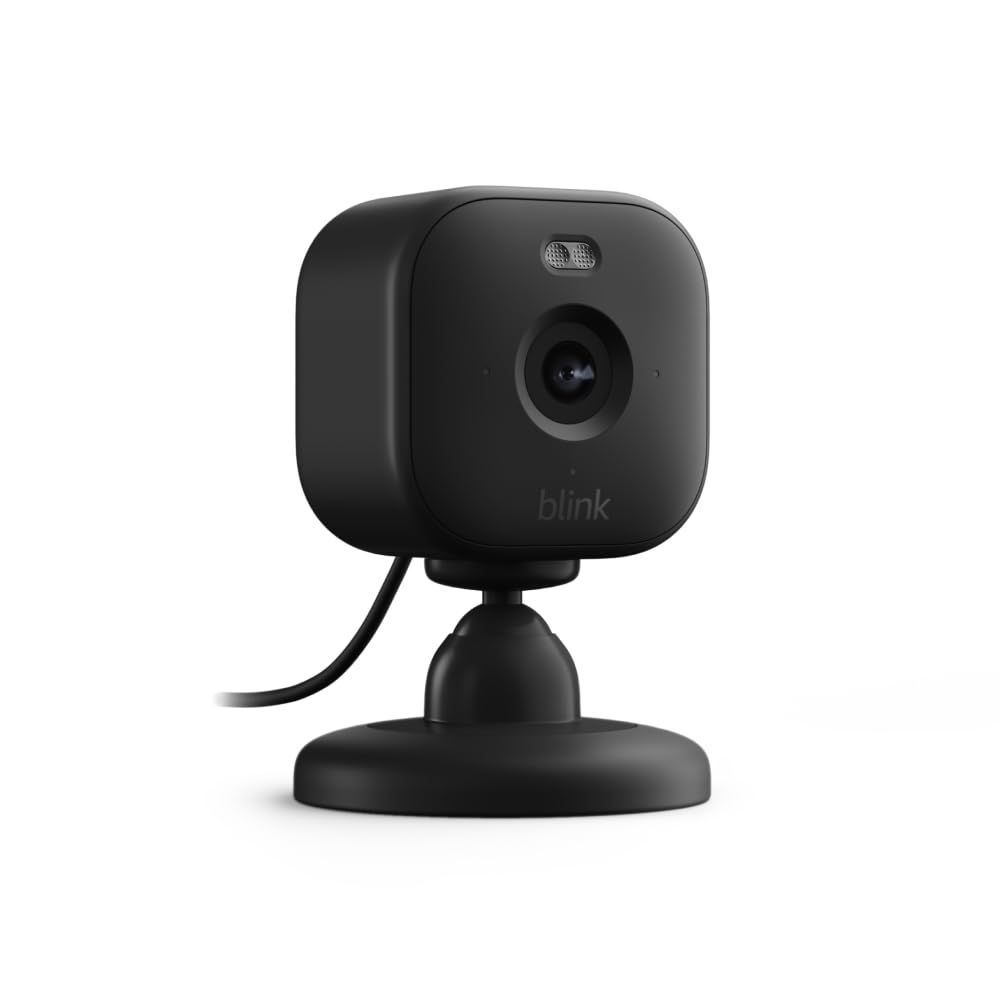 Provides a clean, catalog-style view of the Blink security camera to show the product's design, form factor, and mounting base without distractions.