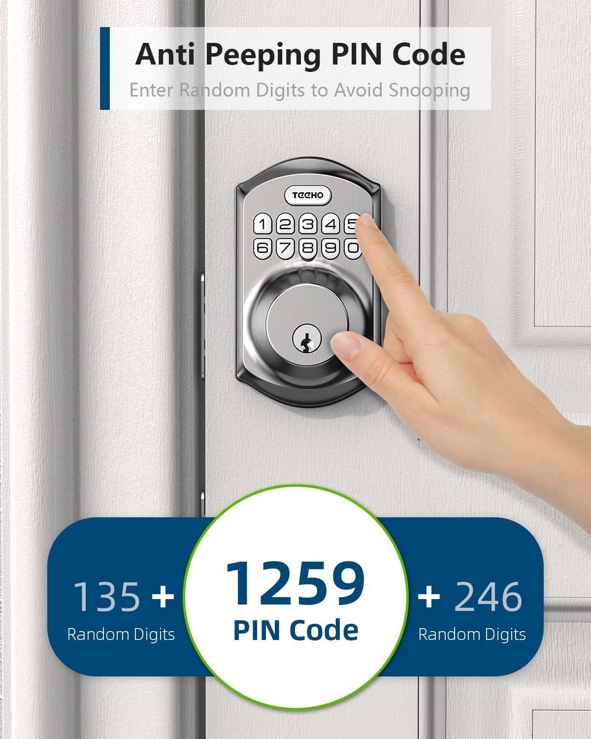 Communicates the security feature that allows users to enter random digits before and after their actual PIN code to prevent others from discovering their code through observation.