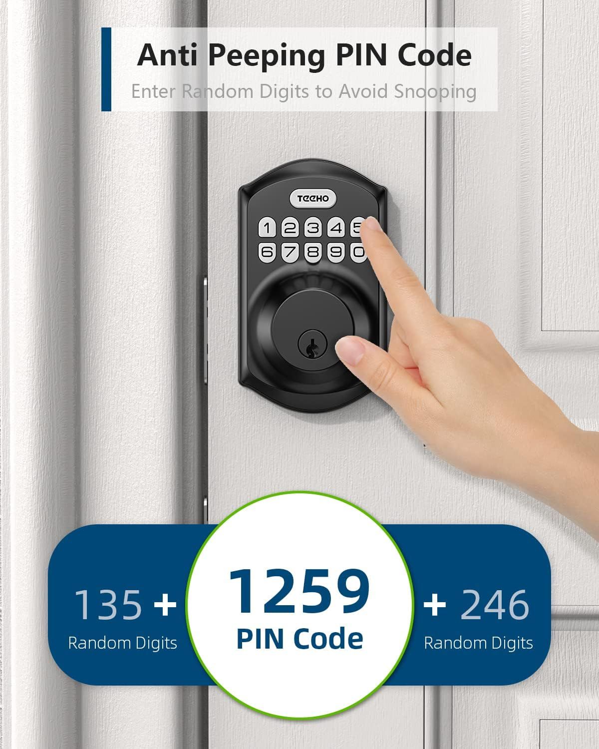 Demonstrates the product's privacy security feature that allows users to enter random digits before and after their actual PIN code to prevent others from discovering their password. Explains how to…