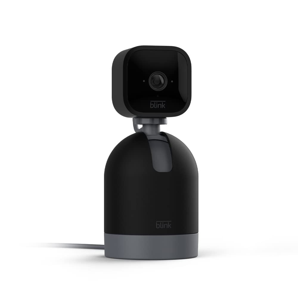 Provides a clean, catalog-style view of the Blink camera and its mounting base to show the product's physical appearance and design without distractions.
