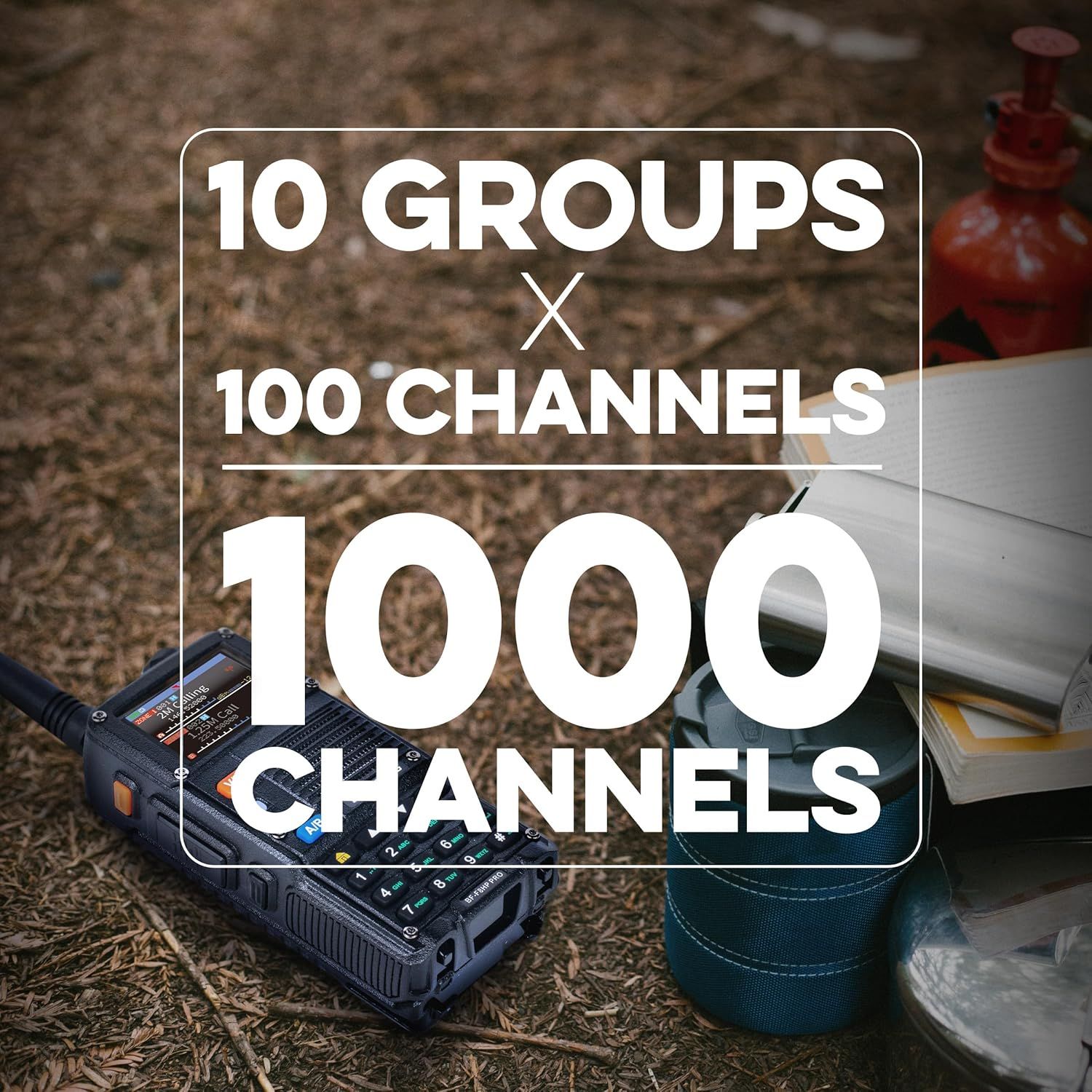 Communicates the product's impressive channel capacity (10 groups x 100 channels = 1000 total channels) to reassure shoppers that this device offers extensive communication options for complex…