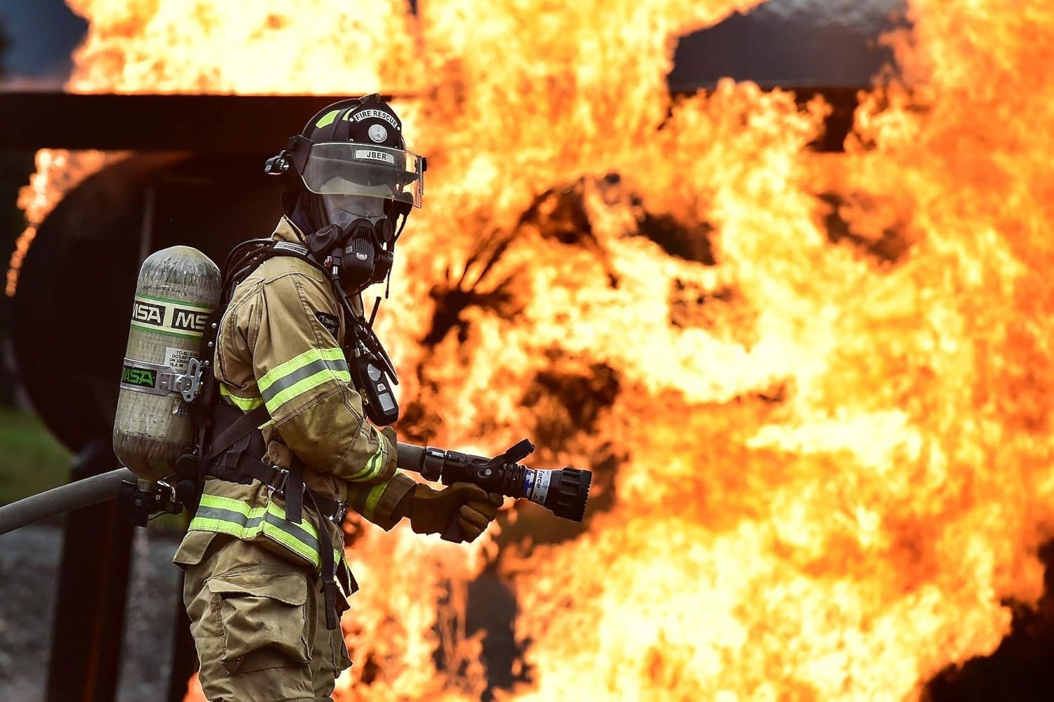 Demonstrates the product in a real-world, high-intensity firefighting scenario to show its reliability and performance in extreme professional conditions.