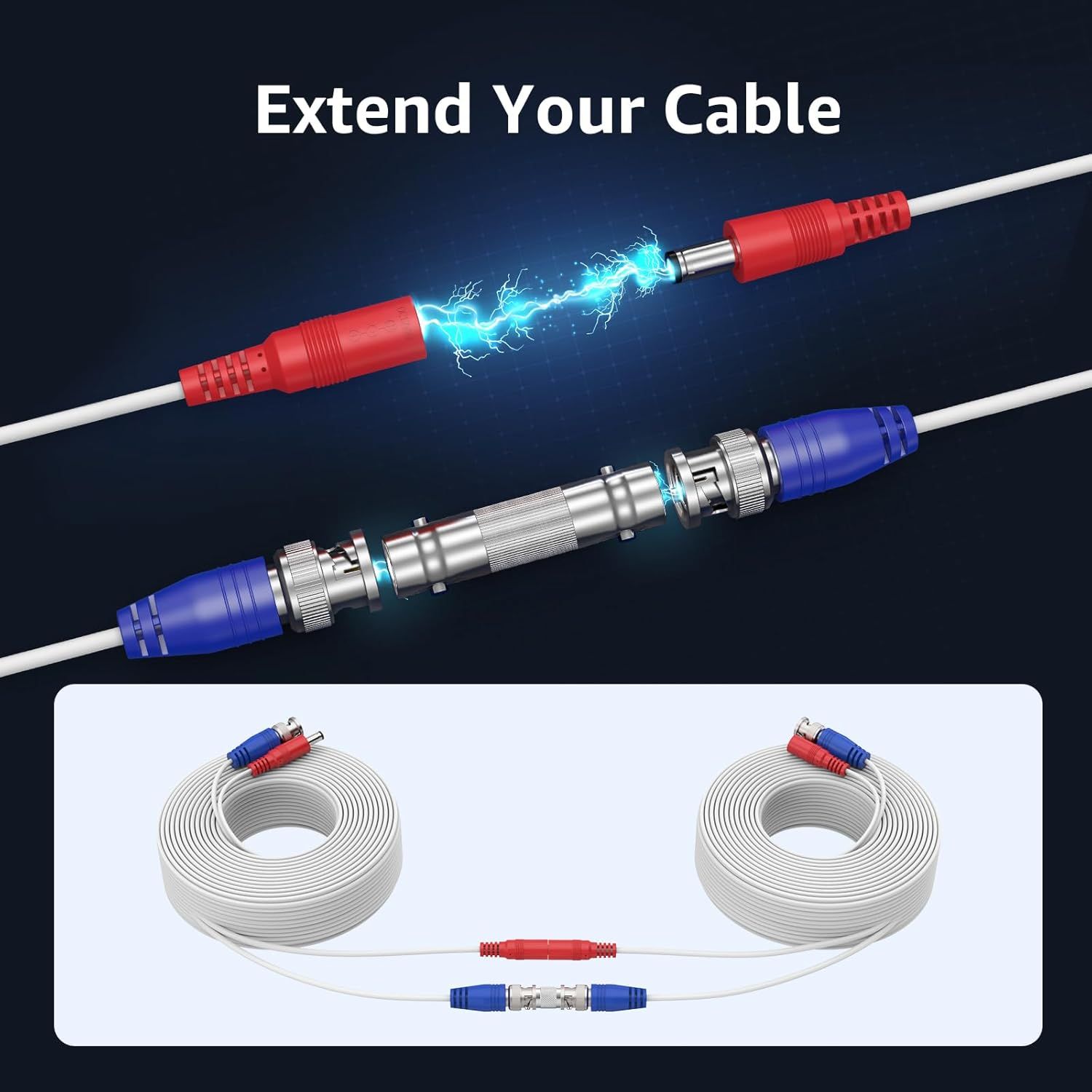 Demonstrates how to extend cables using the connector product, showing the connection process and the final extended cable result. Highlights the primary benefit of extending cable length,…