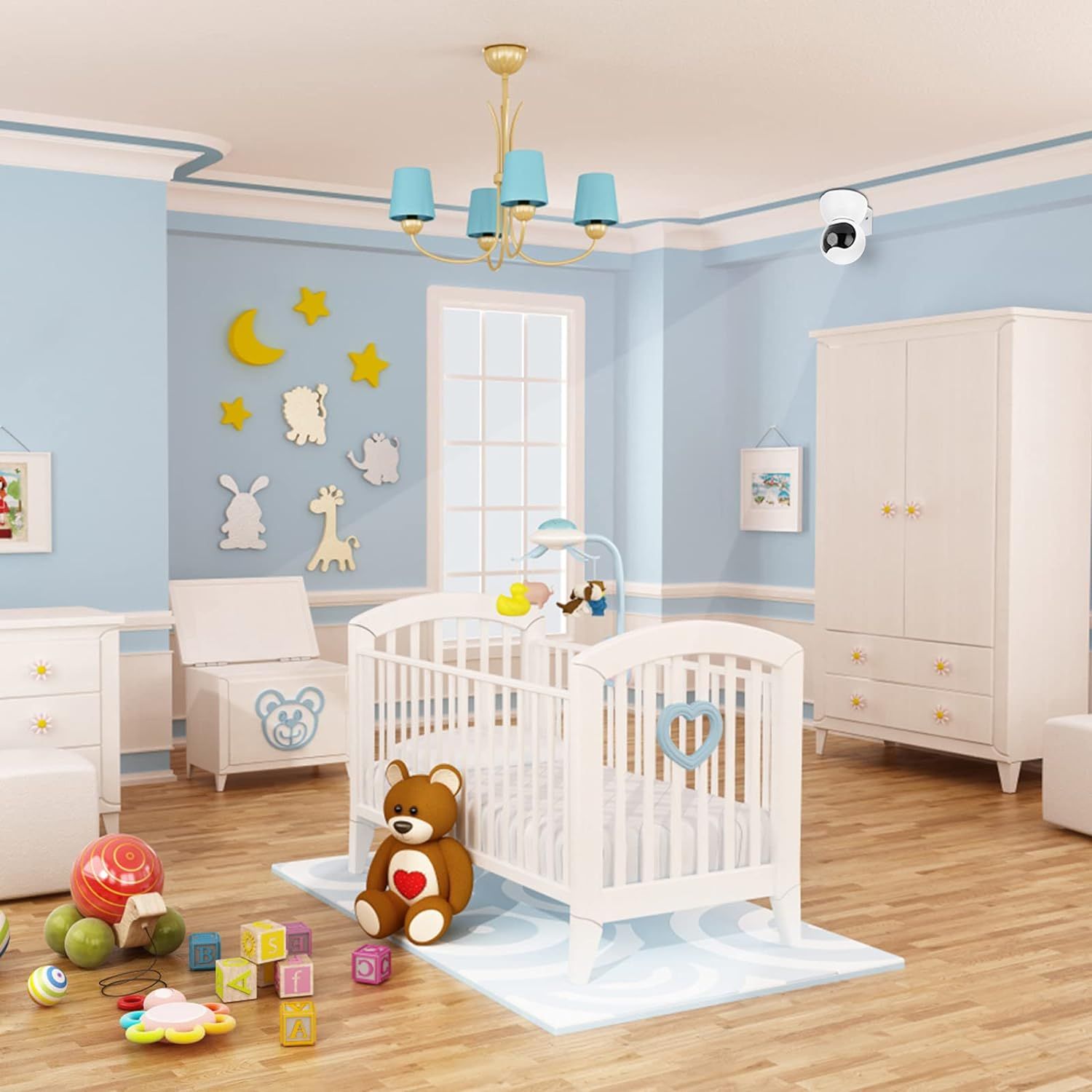 Demonstrates the product in a real-world nursery environment to help shoppers visualize how it fits into their home and lifestyle.