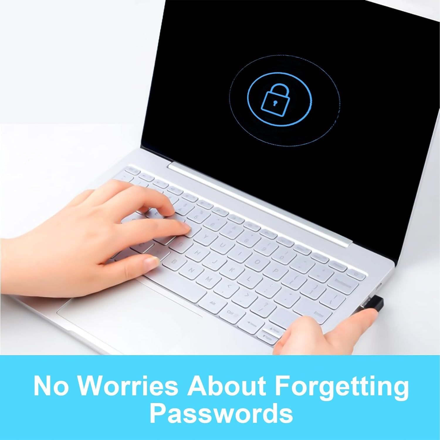 Reassures shoppers that the product eliminates the hassle of remembering passwords, providing convenience and peace of mind through secure password management.