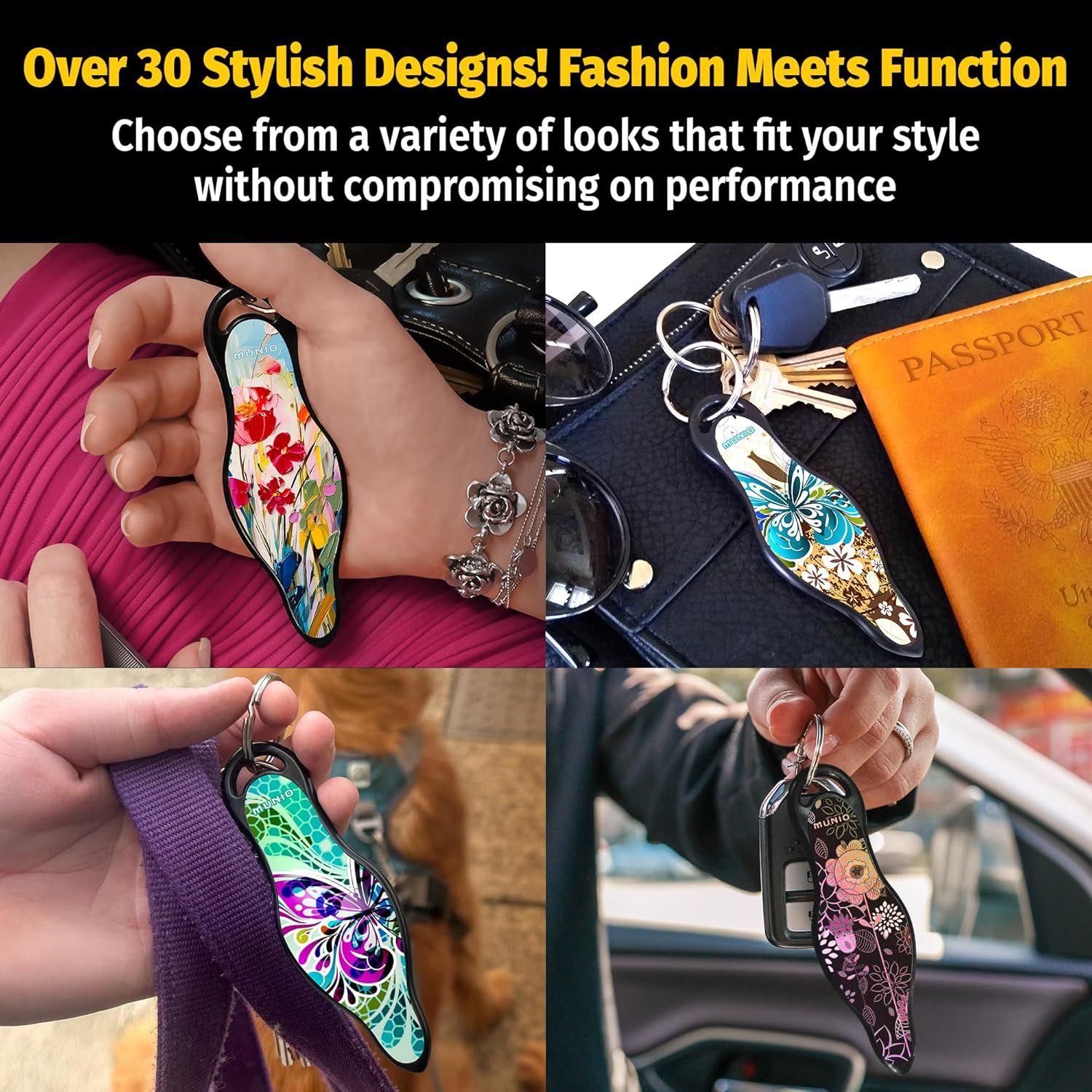 Showcases the brand's extensive product portfolio of over 30 stylish designs, helping shoppers understand the variety of aesthetic options available while emphasizing that fashion and function are…