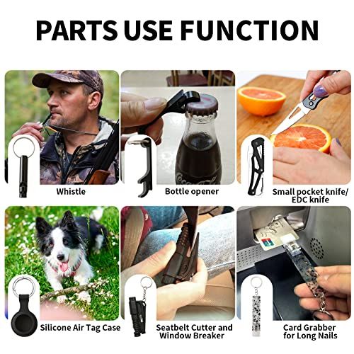Demonstrates the multiple functions and tools included in this multi-tool product, showing shoppers the versatility and range of practical uses across different scenarios.