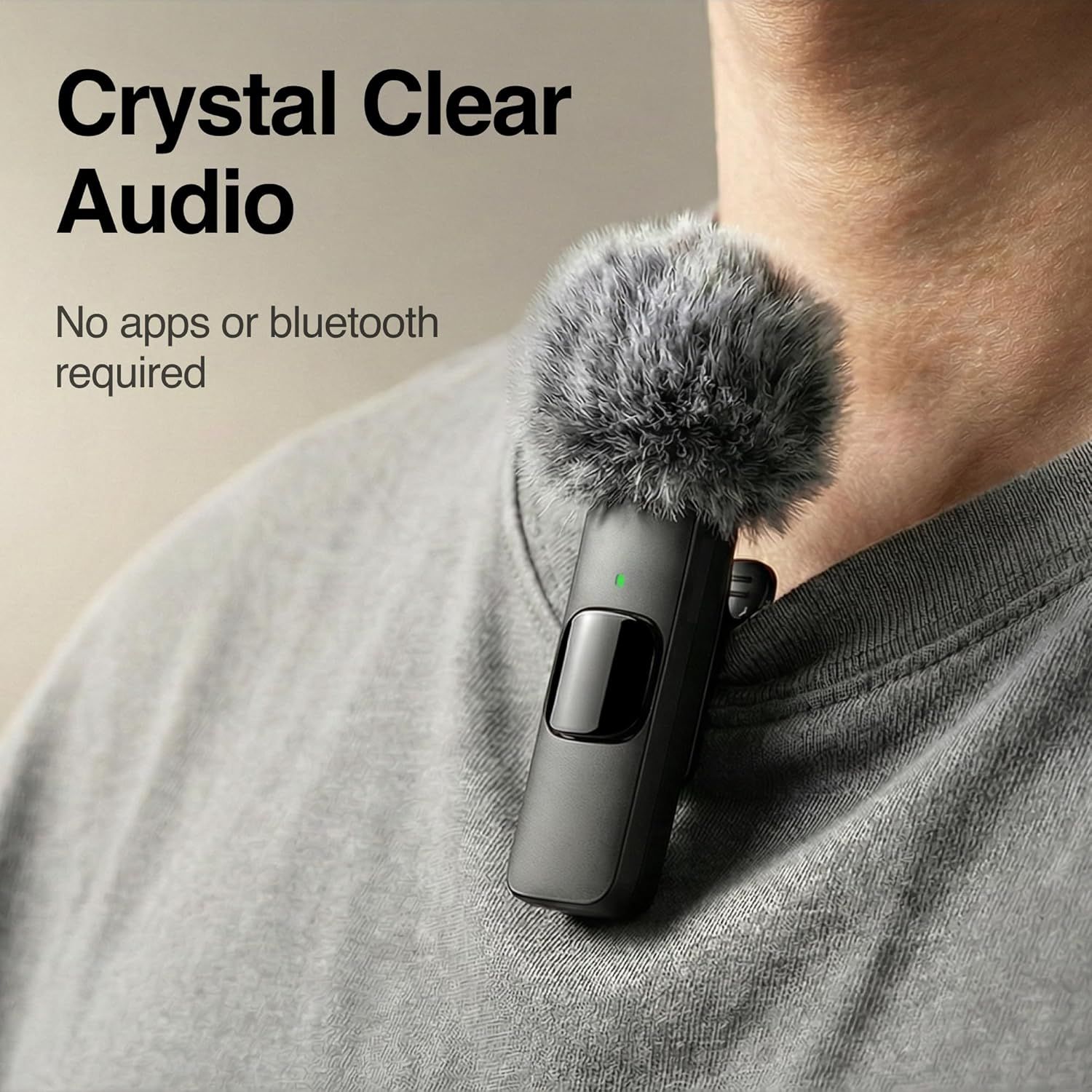 Highlights the product's superior audio quality and ease of use by emphasizing that it delivers crystal clear sound without requiring apps or Bluetooth connectivity.