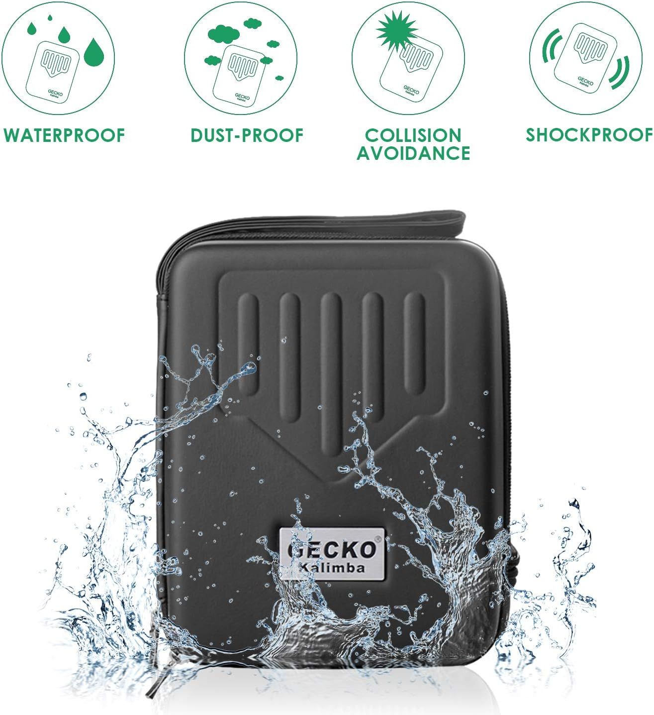 Communicates the protective case's multiple durability features to reassure shoppers that their device will be protected from water, dust, impacts, and shocks.