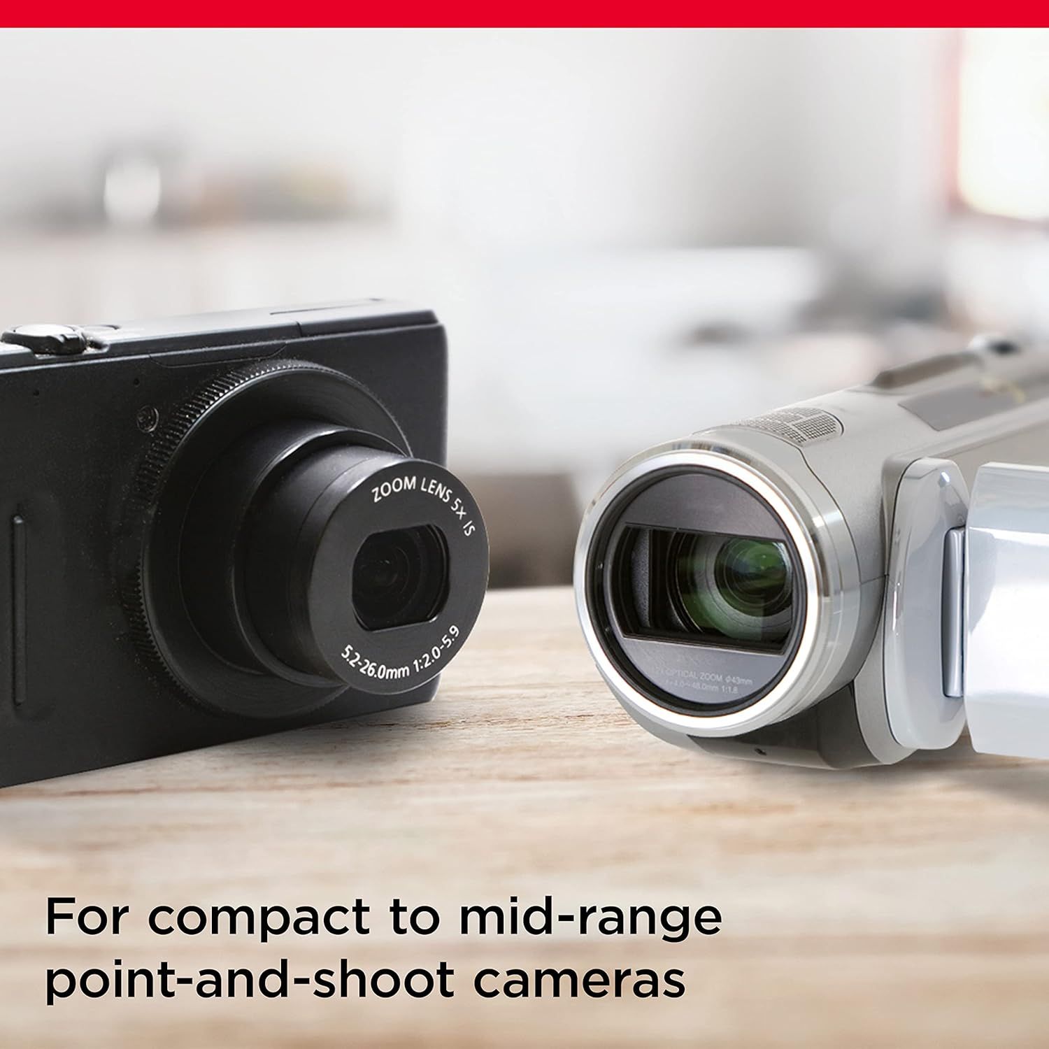 Demonstrates the product's compatibility with multiple camera types, reassuring shoppers that it works with their specific camera equipment.