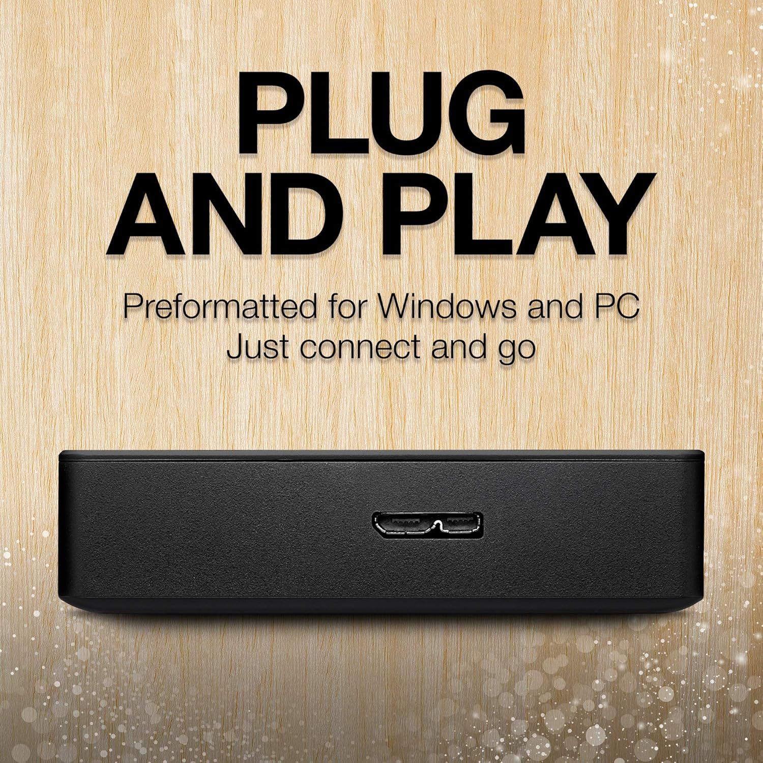 Communicates that the product is preformatted and ready to use immediately with Windows and PC systems, emphasizing ease of use and no setup hassle.