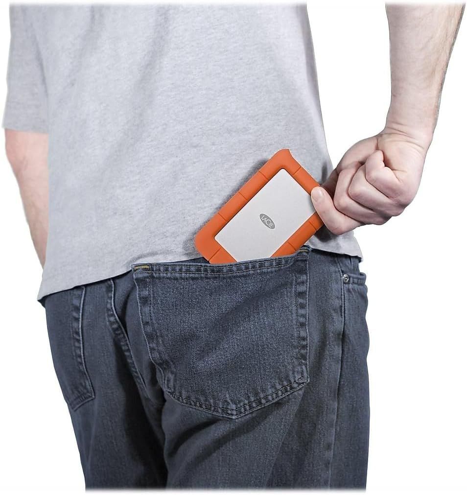 Demonstrates that the product is small and compact enough to fit comfortably in a back pocket, emphasizing its portability and convenience for on-the-go use.