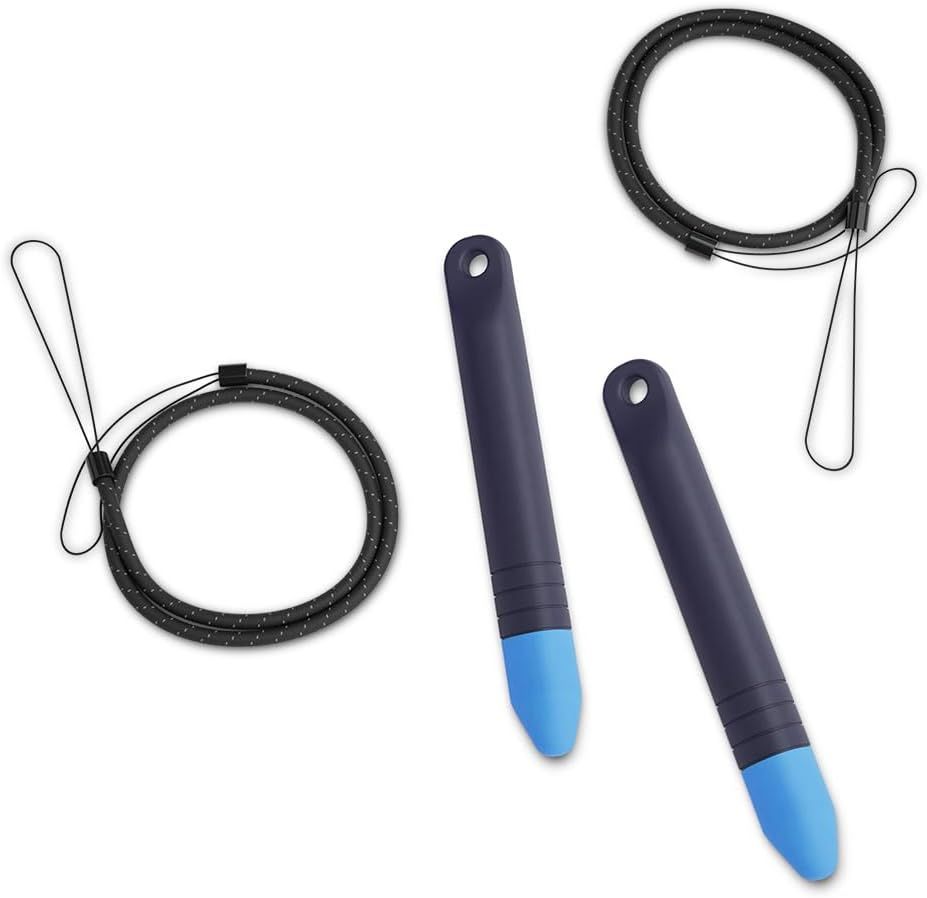 Shows all items included with purchase: two jump rope handles and two replacement cables with attachment loops, reassuring shoppers they receive a complete set with backup components.