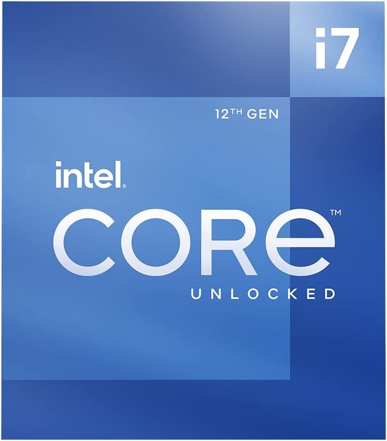 Communicates the brand identity and specific processor model to help shoppers identify the Intel Core i7 12th generation unlocked processor product.