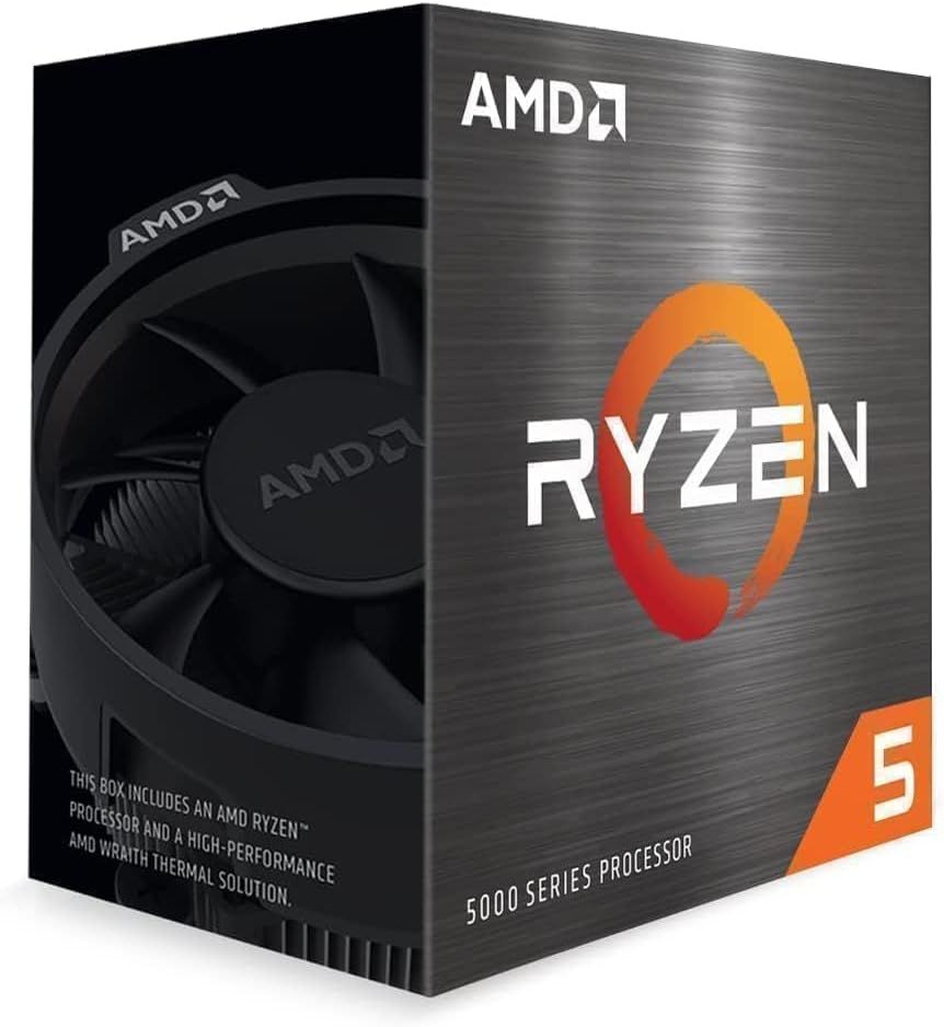Communicates that the box includes both the AMD Ryzen 5000 series processor and a high-performance AMD Wraith thermal cooling solution, reassuring shoppers they have everything needed for…