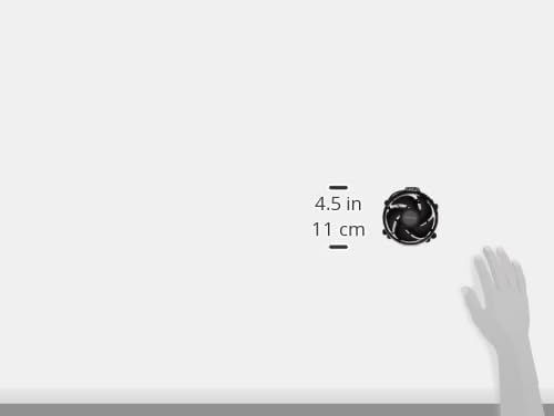 Communicates the physical size of the product (4.5 inches / 11 cm) using a reference object (hand) to help shoppers understand scale and whether it fits their needs.