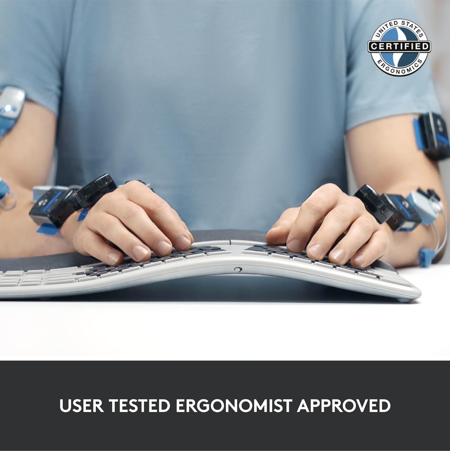 Communicates that the product has been officially certified by United States Ergonomics and user-tested, reassuring shoppers about health, comfort, and safety during extended use. Highlights the…