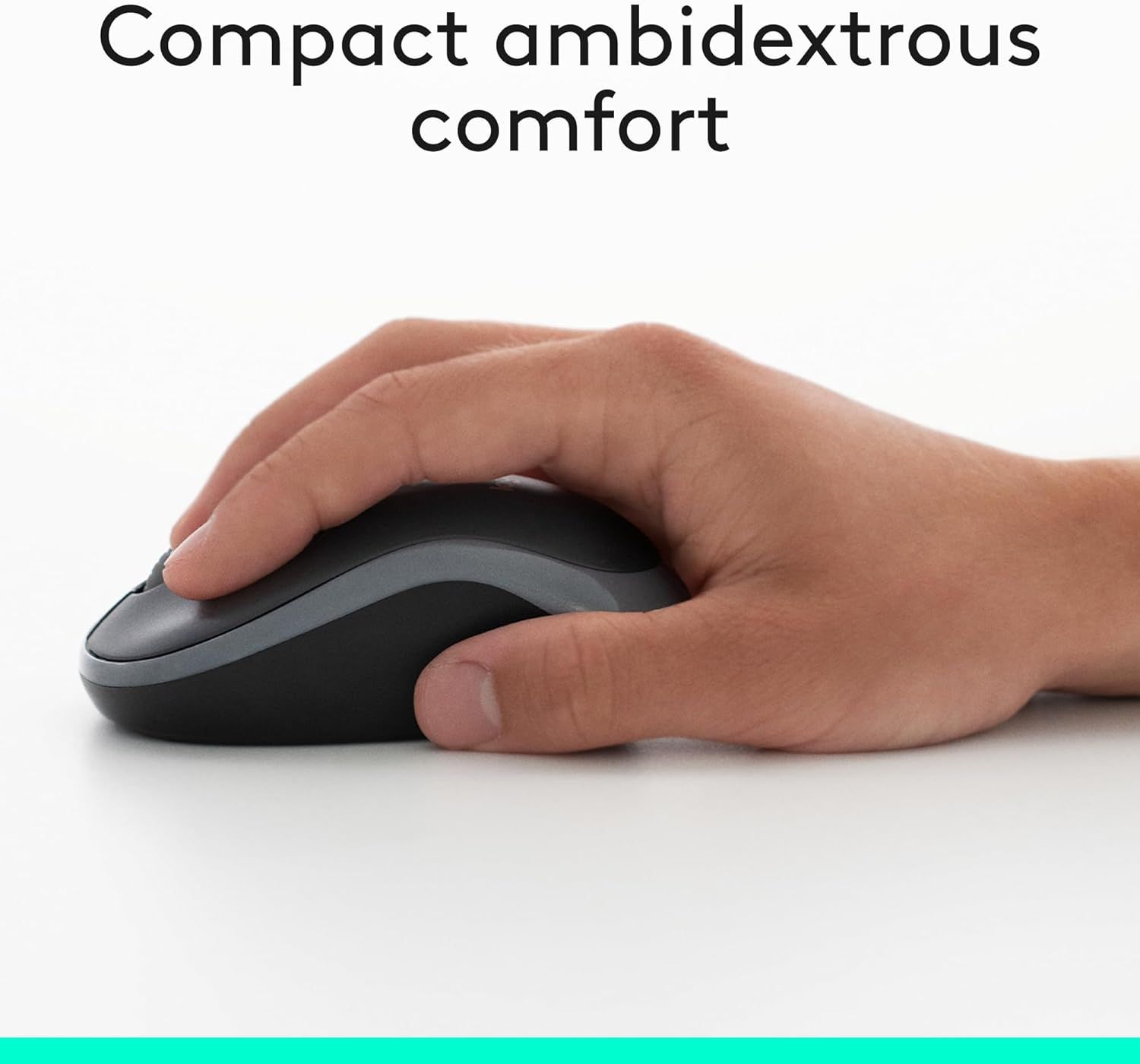 Communicates that the mouse is designed for comfortable use by both left and right-handed users, emphasizing ergonomic comfort as a key benefit.