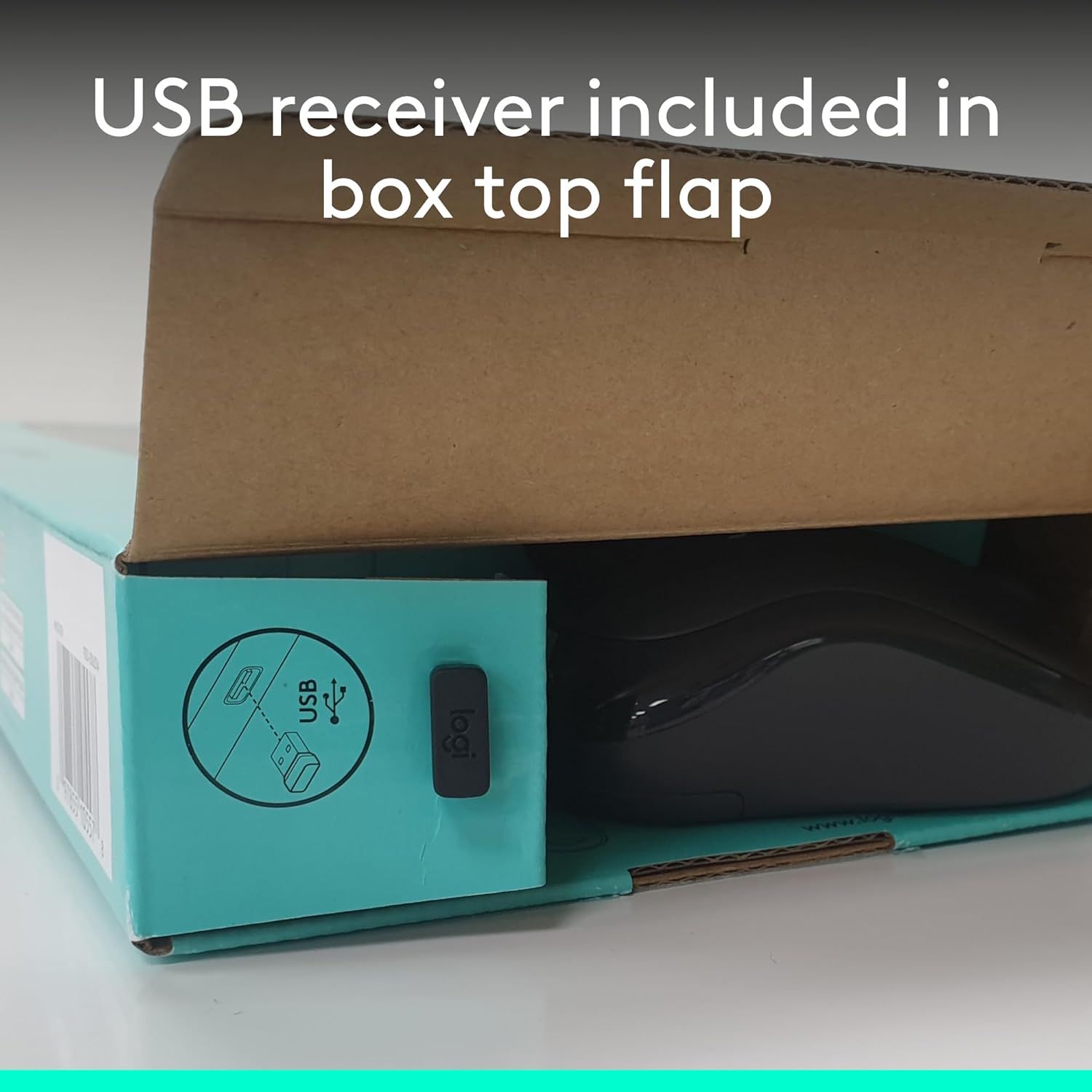 Communicates to the shopper that a USB receiver is included in the package, highlighting the convenience of having all necessary components for immediate use.