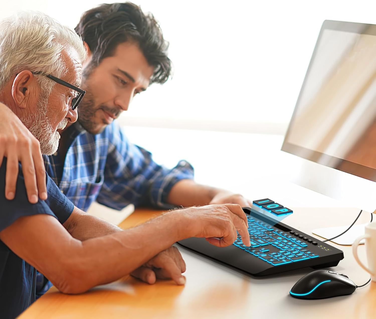 Demonstrates the product being used in a natural home or office setting, showing its accessibility and ease of use across different age groups to build emotional connection and relatability.