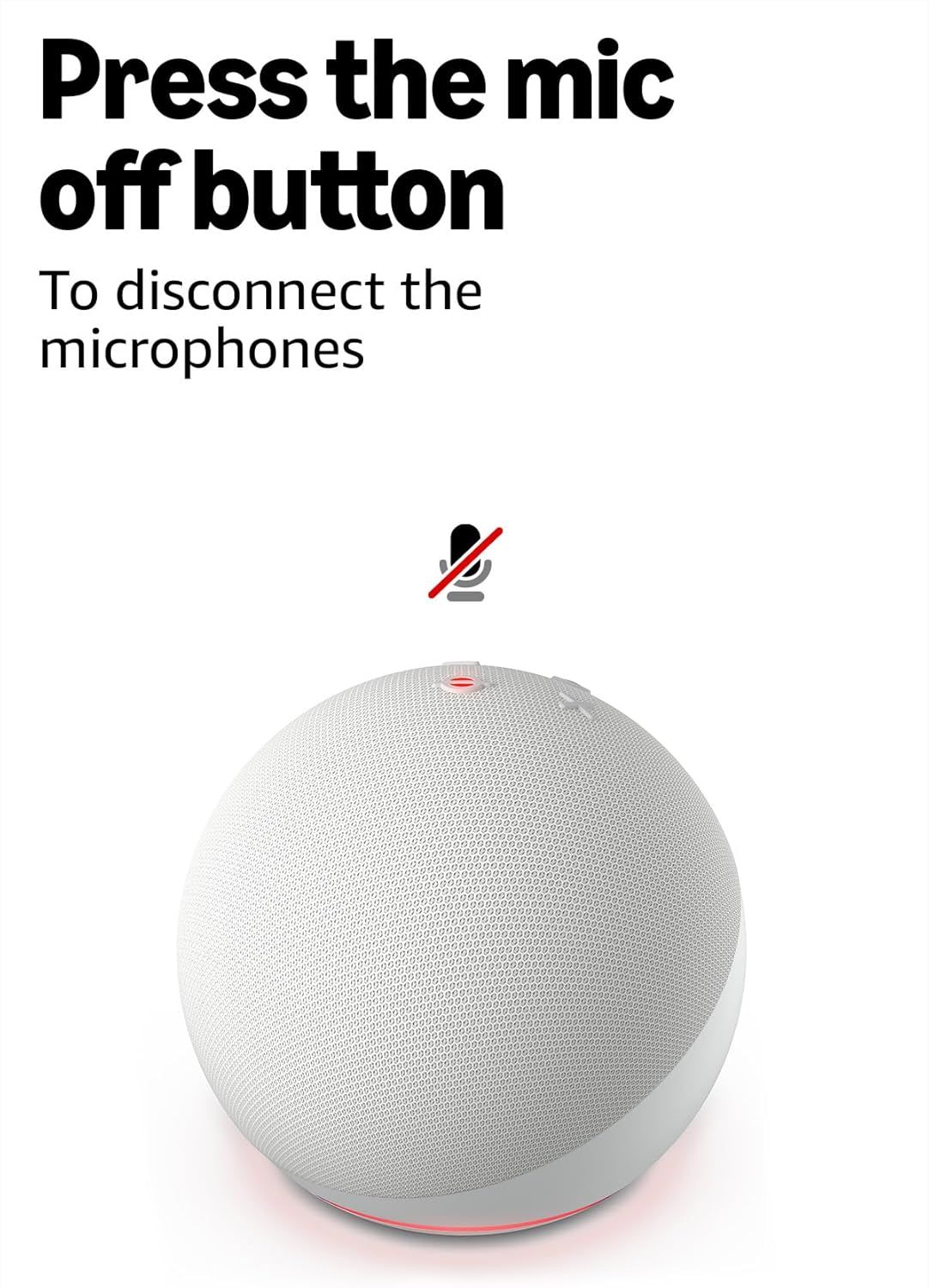 Instructs the shopper on how to disconnect the microphones by pressing the mic off button, providing clear guidance on privacy control.