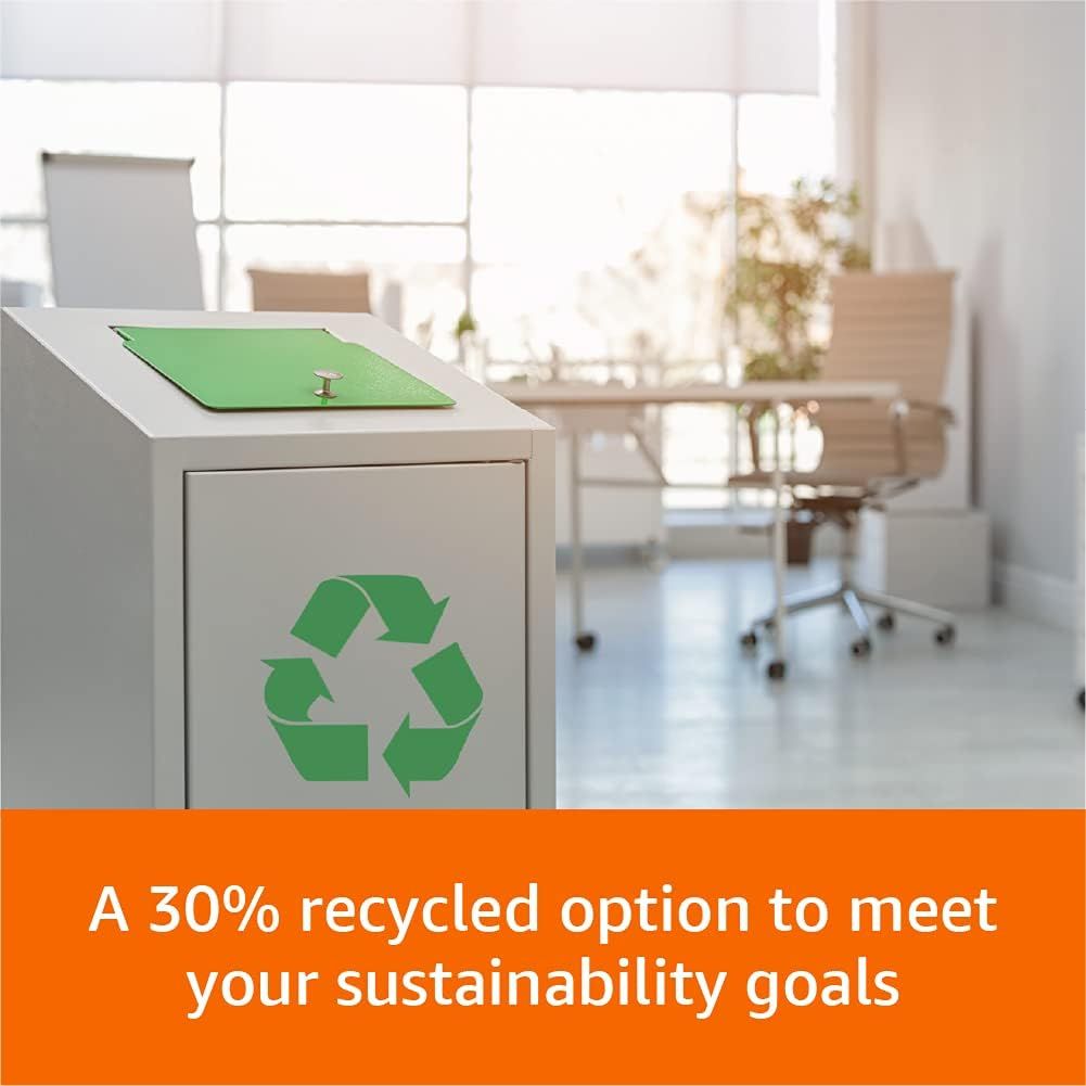Communicates the product's environmental responsibility by highlighting that it contains 30% recycled content, helping shoppers meet their sustainability goals. Presents one clear sustainability…