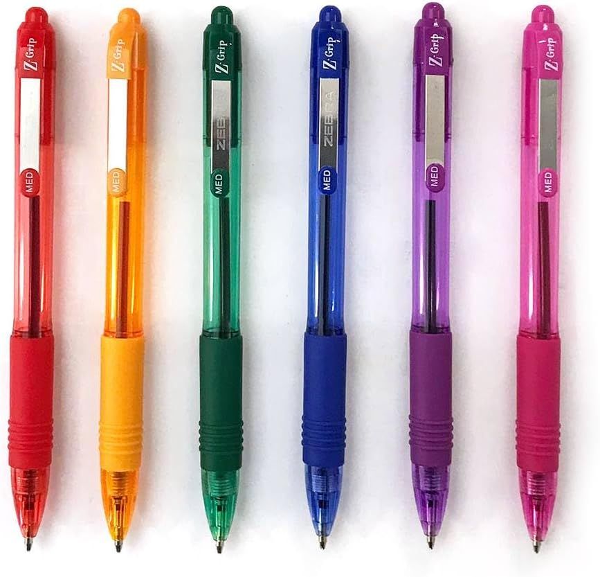 Showcases the brand's product lineup by displaying six color variants of the same pen model, helping shoppers understand the available color options and choose their preferred style.