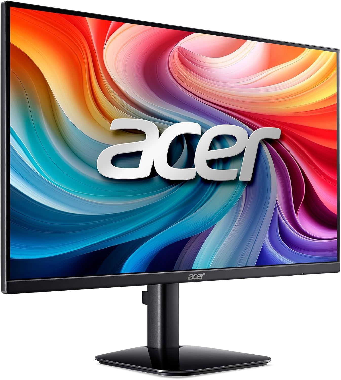 Provides a clean, catalog-style product image showing the Acer monitor from an angled view to help shoppers see the product design, screen display, and stand structure without distractions.