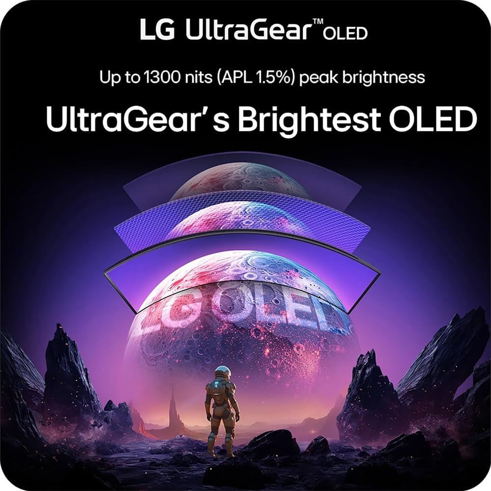 Communicates the display's superior brightness capability with a specific quantifiable metric to demonstrate the product's high-performance OLED technology and visual quality. Highlights the key…