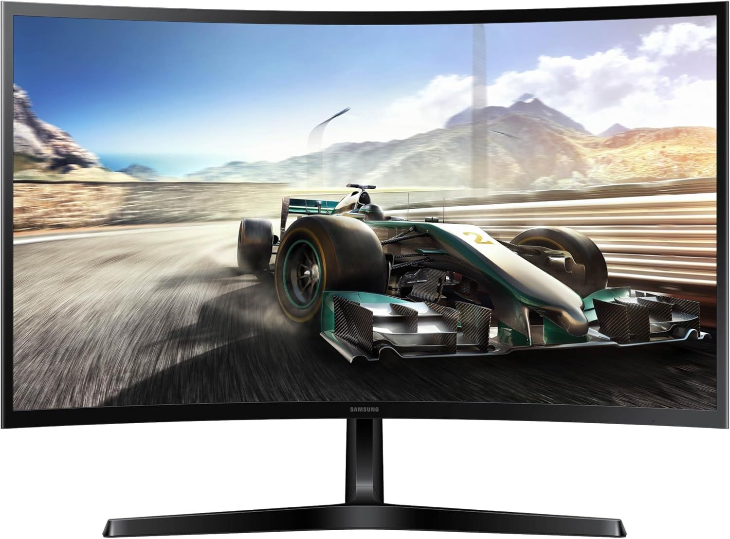 Showcases the monitor displaying high-quality, immersive gaming content to demonstrate its visual performance and appeal to gaming enthusiasts.