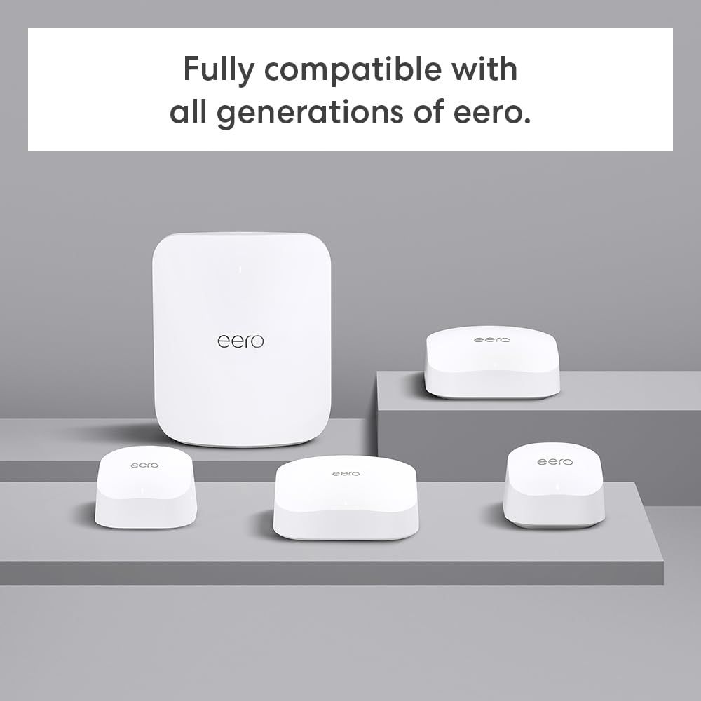 Demonstrates that the product is compatible with all generations of eero devices, reassuring shoppers that they can integrate this product into their existing eero ecosystem regardless of which…