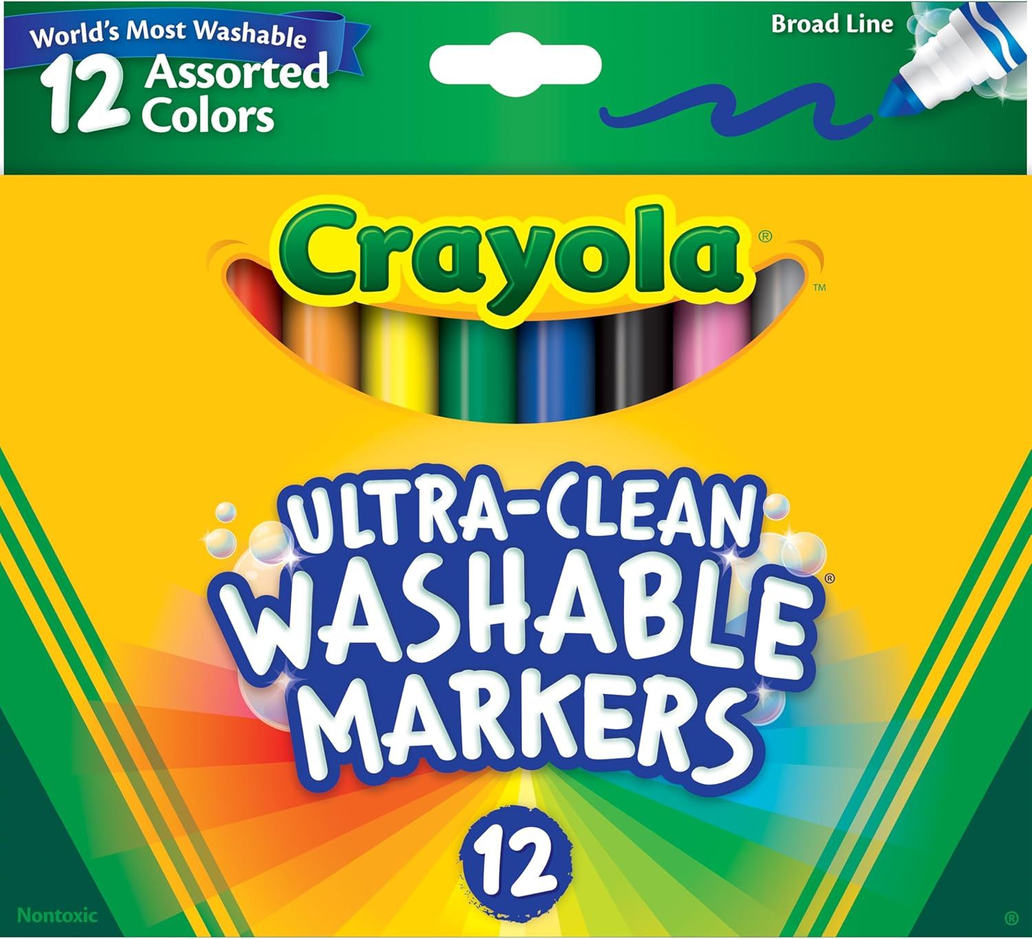 This is a clean product packaging shot showing the Crayola marker box with no additional text overlays or design elements beyond what's on the package itself.