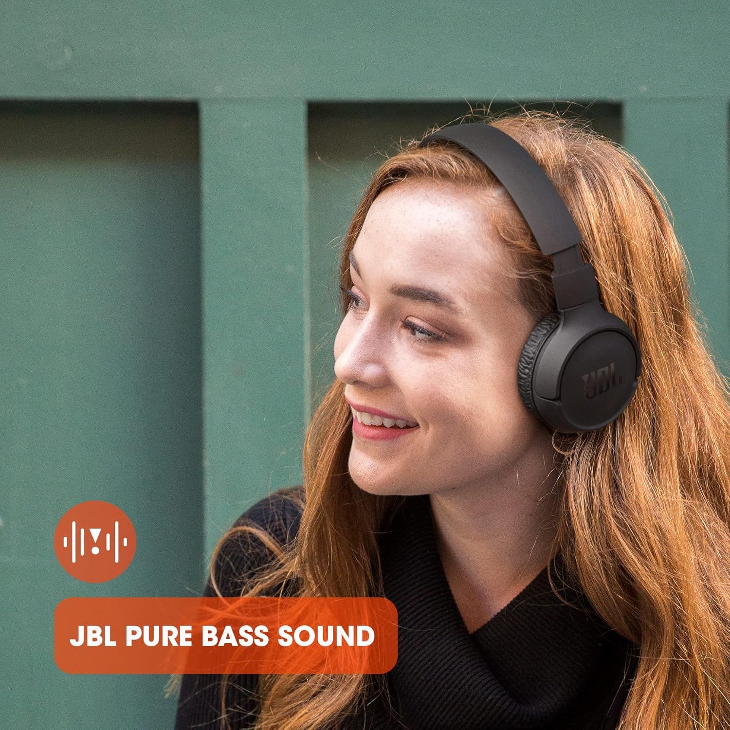 Highlights the headphones' signature Pure Bass audio quality to communicate superior sound performance and appeal to music enthusiasts.