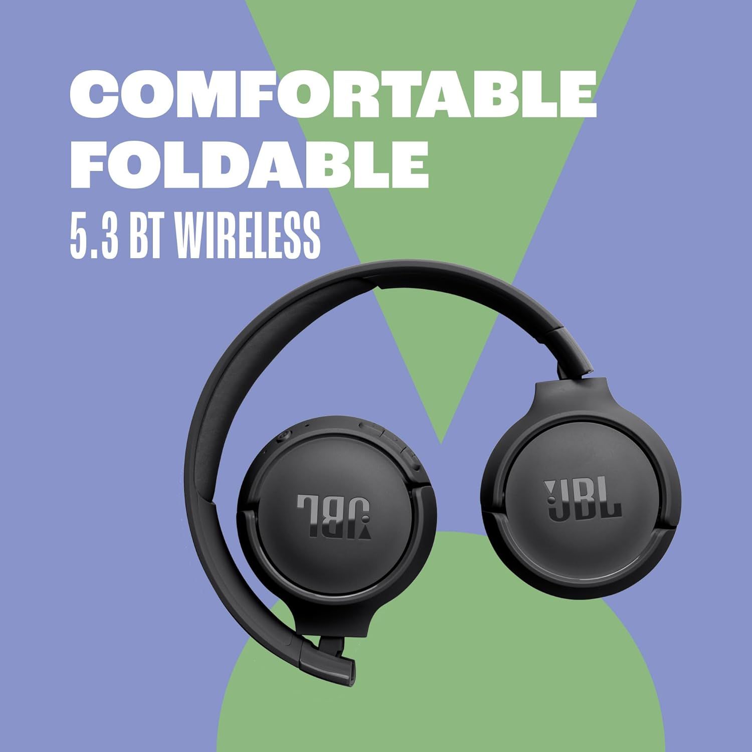 Communicates the key benefits of comfort, portability (foldable design), and wireless connectivity to reassure shoppers this is a convenient and modern headphone option.