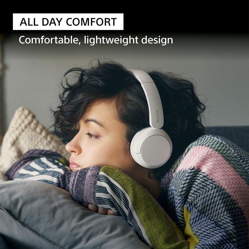 Communicates that the headphones are designed for all-day comfort and lightweight wear, reassuring shoppers they can use them for extended periods without discomfort.