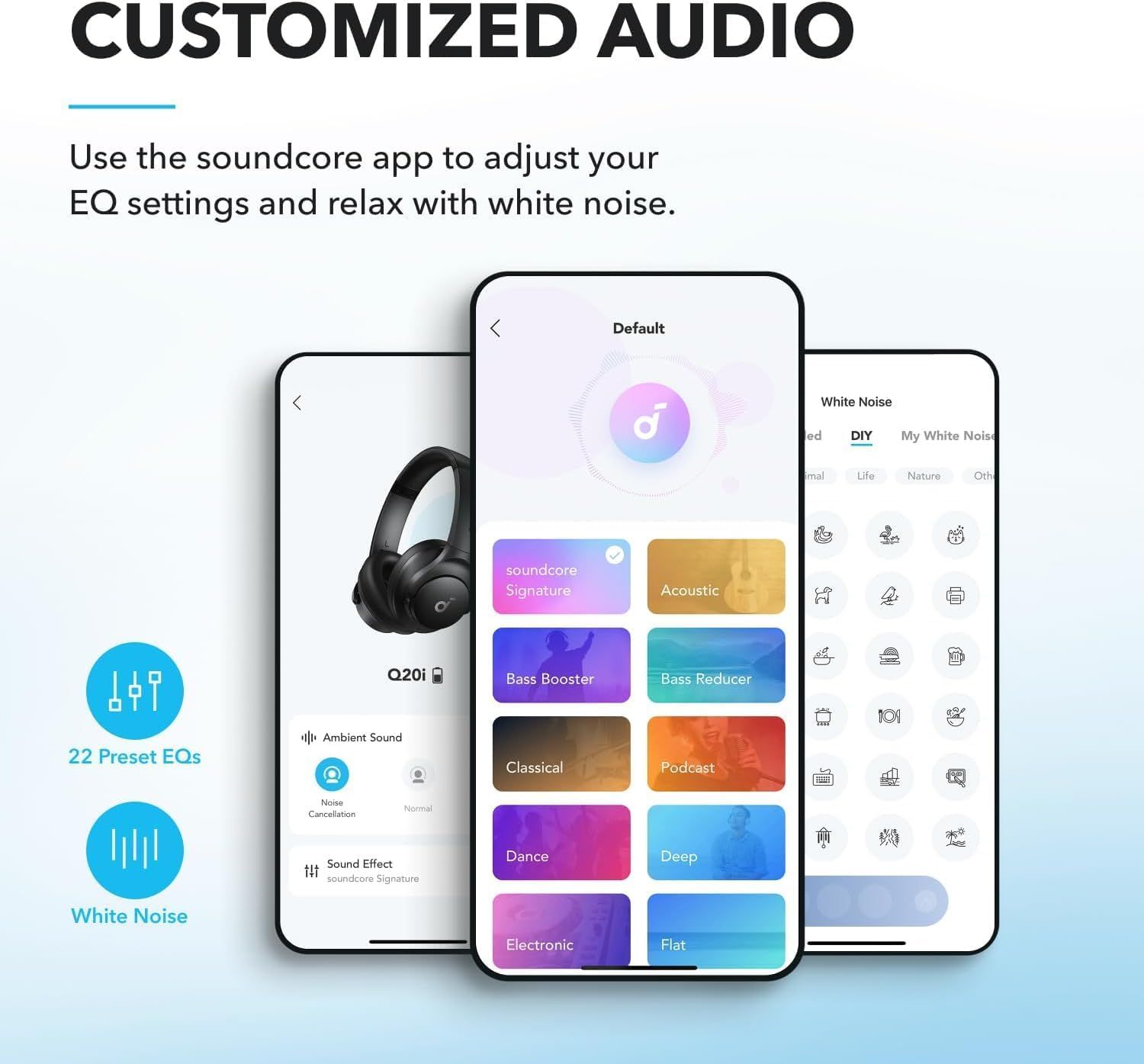Demonstrates how to use the companion app to customize audio settings and access white noise features, reassuring shoppers that the product offers flexible sound personalization. Highlights multiple…
