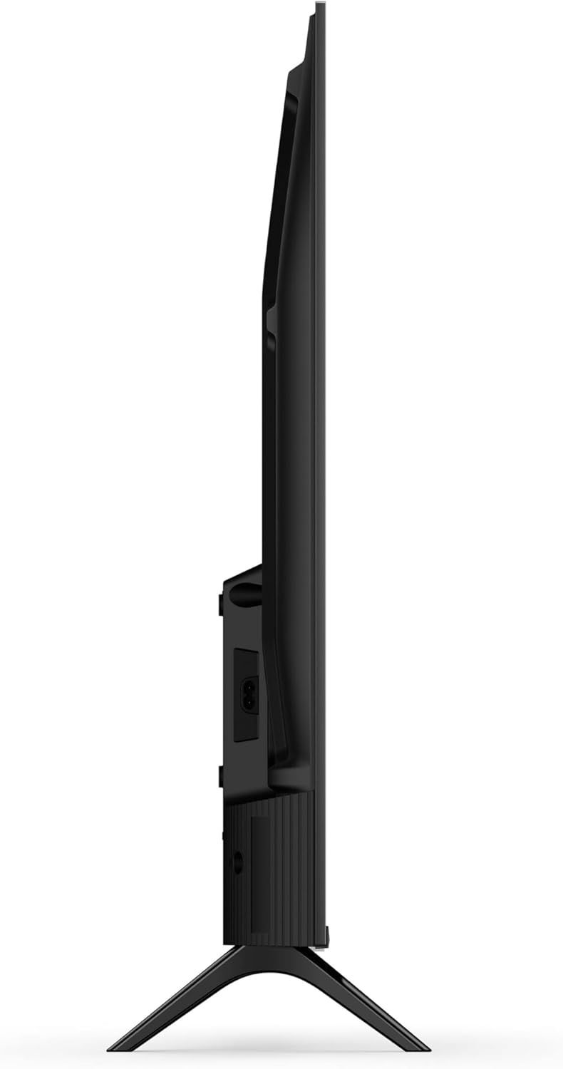 Provides a clean side-profile view of the TV to show its slim design and physical form factor without distractions.