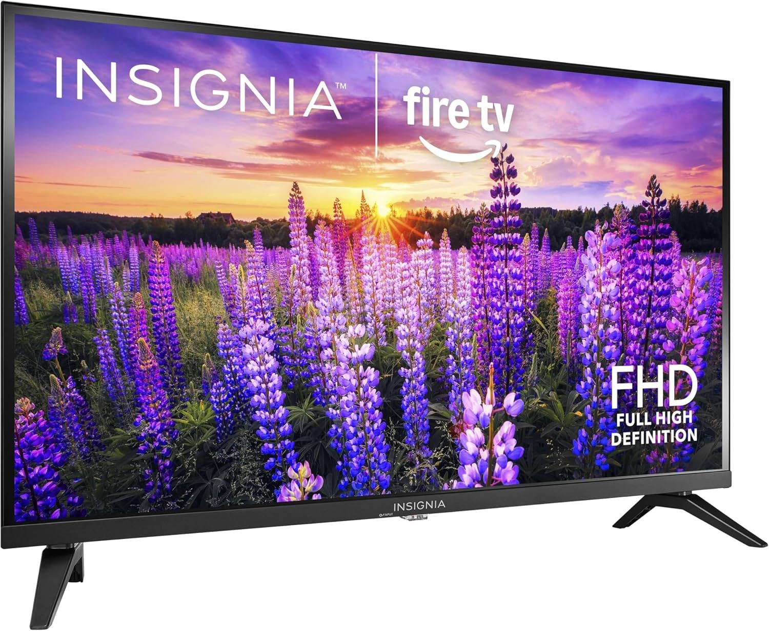 Communicates the brand collaboration between INSIGNIA and Fire TV, while showcasing the Full High Definition display quality to help shoppers understand the product's brand identity and key…