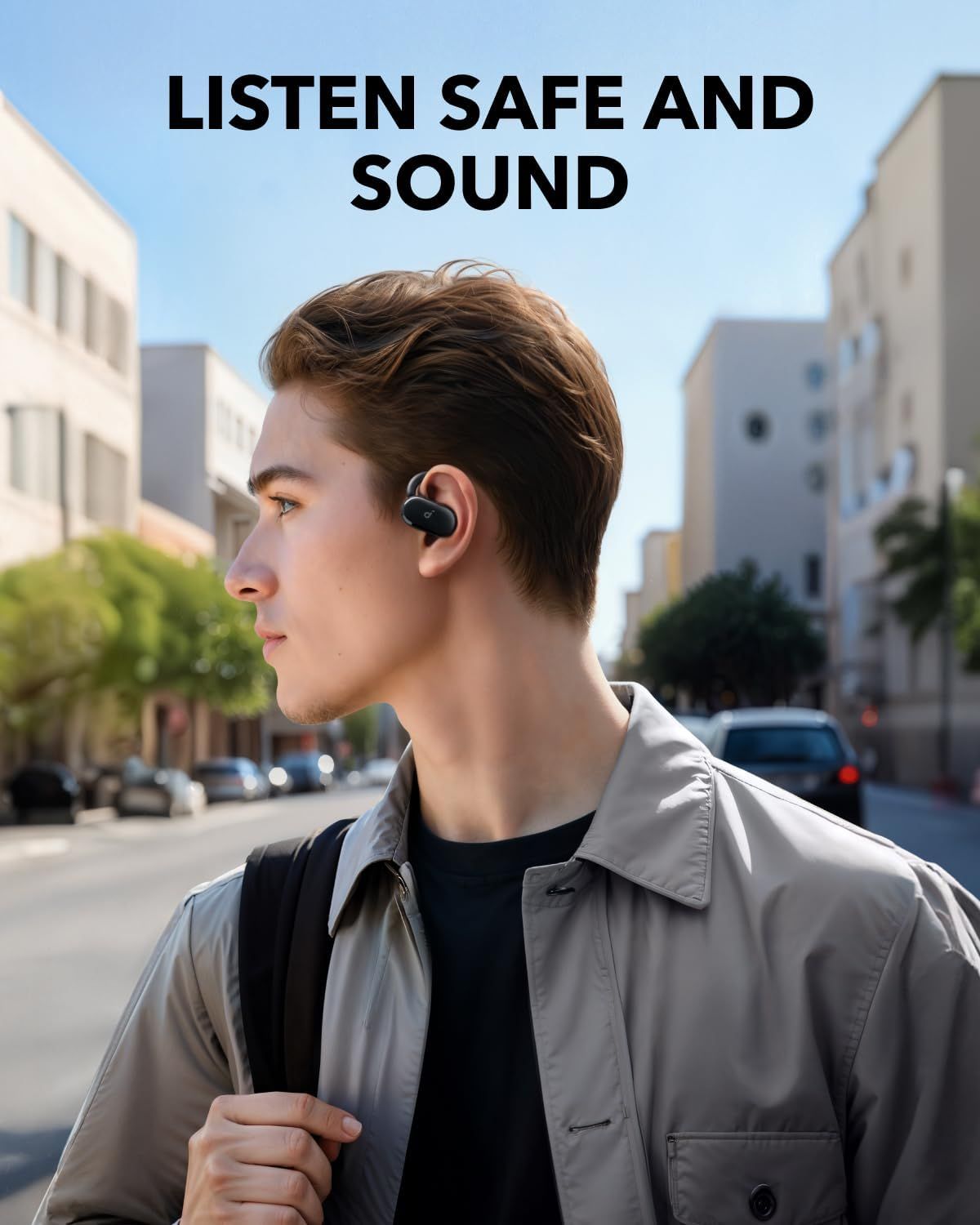 Communicates that the earbuds provide safe audio levels, reassuring shoppers concerned about hearing health while using the product in everyday environments.