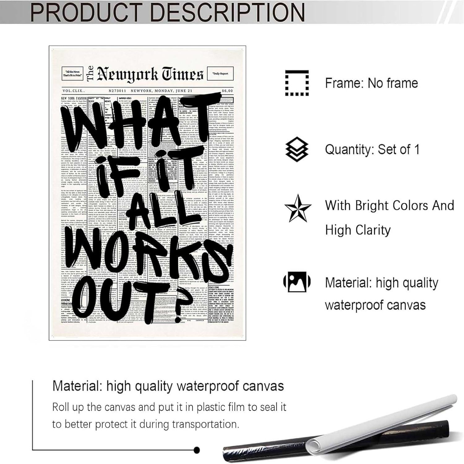This image communicates multiple product specifications and benefits in a segmented layout with icons, helping shoppers understand what they receive (quantity, material quality, color clarity, and…