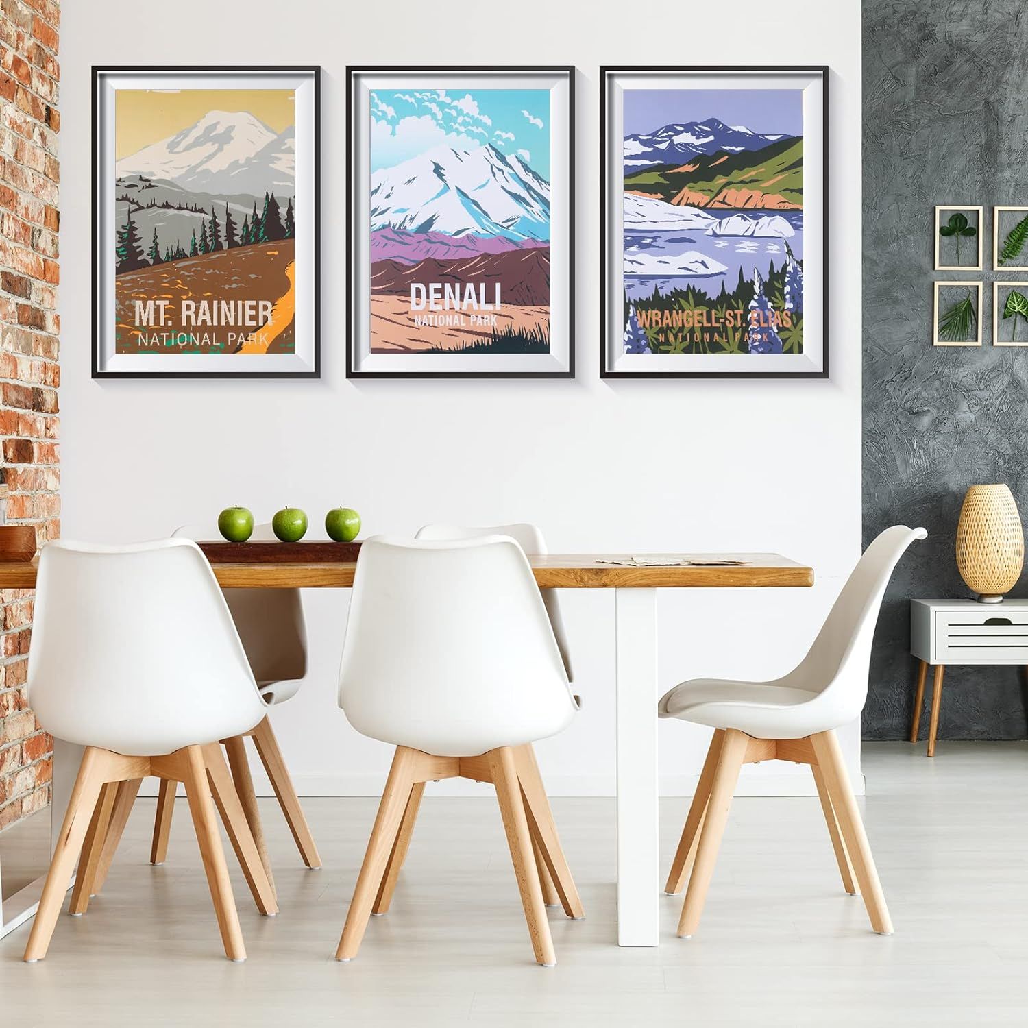 Displays the brand's product portfolio of national park artwork prints, helping shoppers see the variety of designs available and choose which parks or styles they prefer.