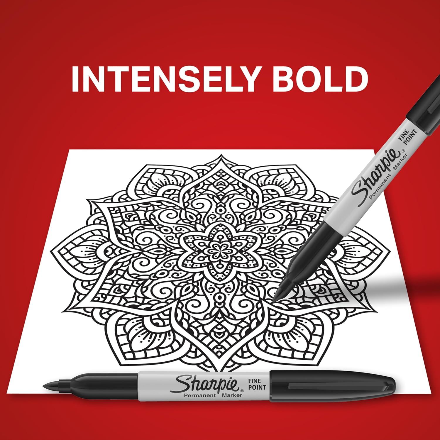 Demonstrates the marker's ability to produce intensely bold, precise lines for detailed artwork, reassuring shoppers of its superior ink performance.