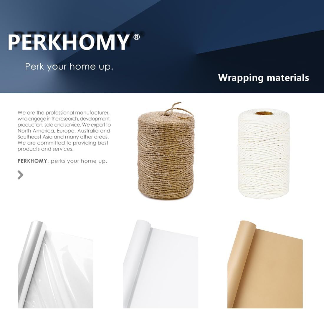 Communicates the brand's identity and showcases their product line of wrapping materials to establish brand recognition and demonstrate their range of offerings.