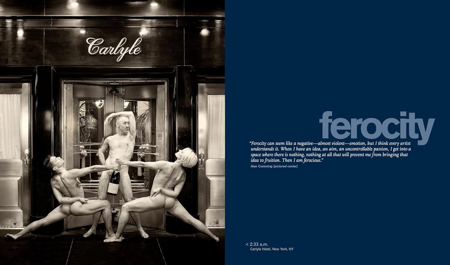 Communicates the brand's artistic identity and creative philosophy through a striking visual and quote, positioning the brand as passionate and uncompromising in its vision.