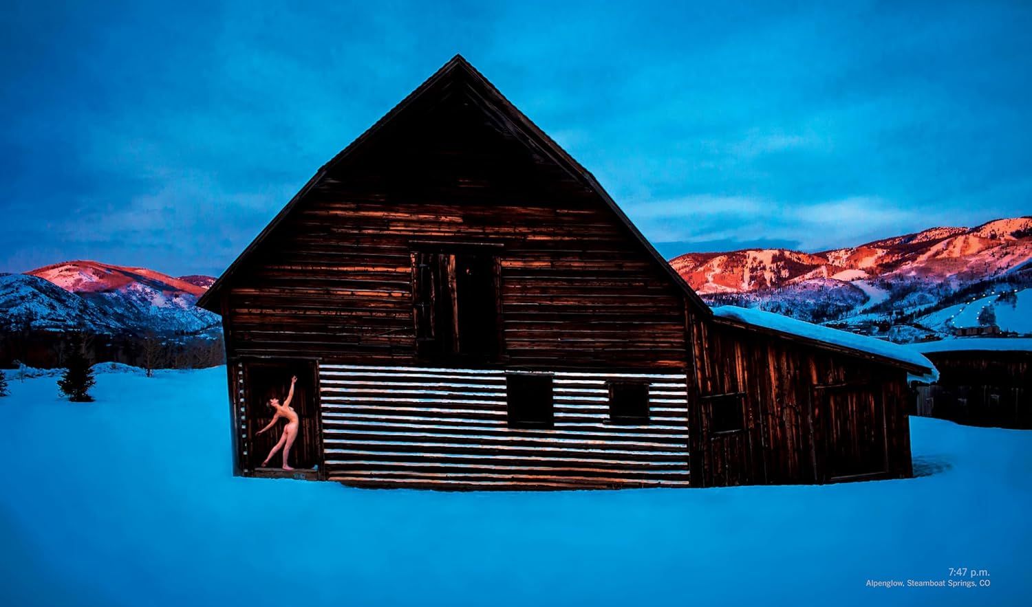 Showcases the product in a beautiful real-world winter mountain environment to create emotional appeal and demonstrate its use in outdoor cold-weather conditions.