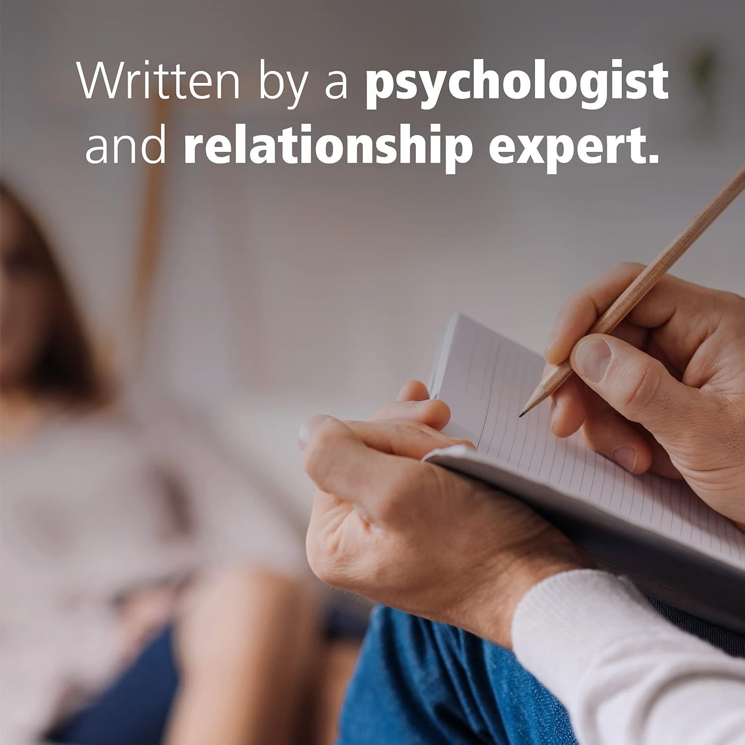 Communicates that the product (likely a book or guide) is written by a qualified psychologist and relationship expert, building trust and credibility with shoppers.