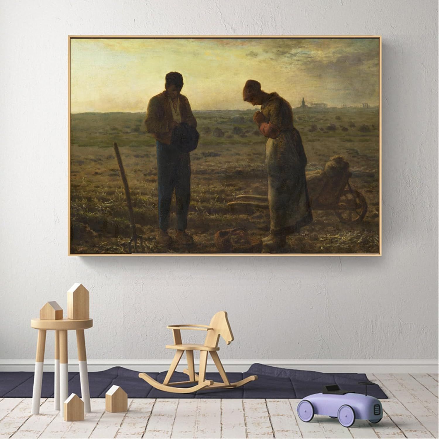 Demonstrates how the art print looks when displayed in a real home setting, helping shoppers visualize the product in their own space.