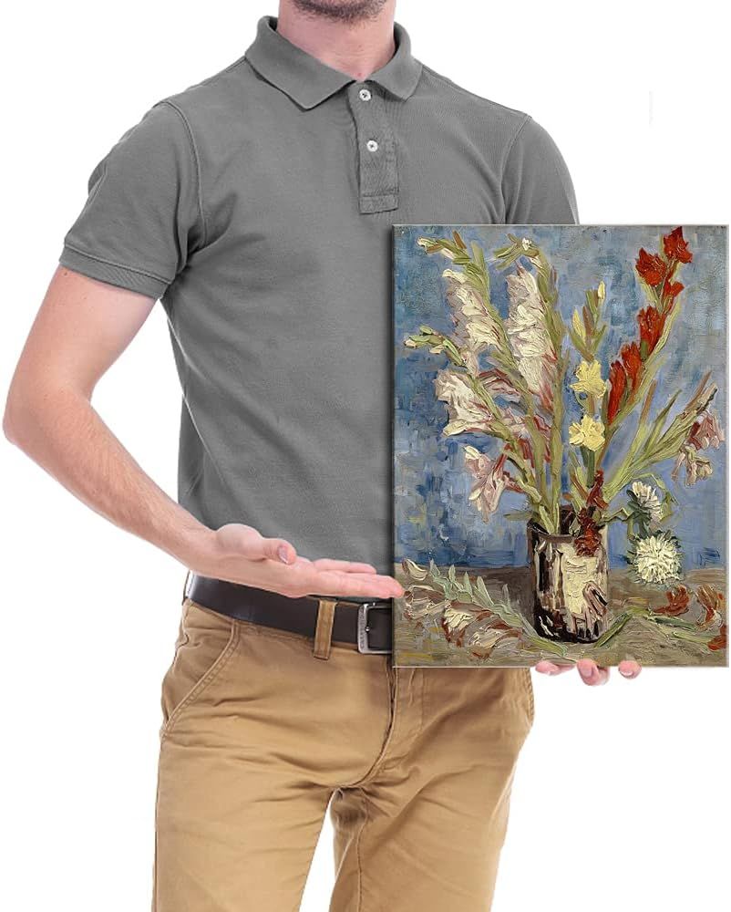 Demonstrates the physical size of the canvas/artwork by showing it held by a person, providing shoppers with a clear visual reference for scale and helping them understand how large the product is…